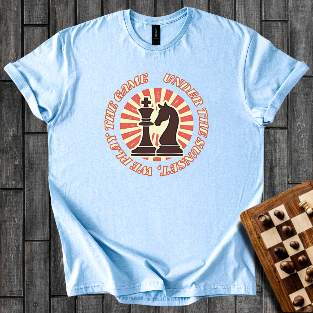 Sunset Game Chess T-Shirt