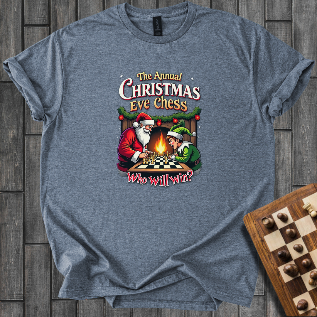 Santa vs. Elf: Chess Edition T-Shirt