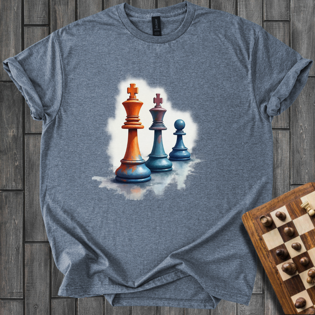 Grunge Elegance Chess T-Shirt