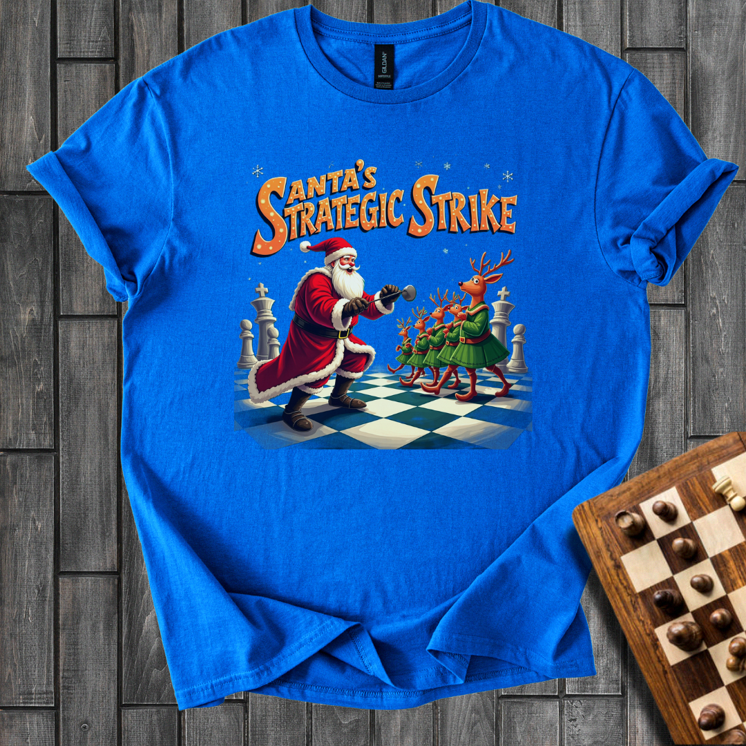 The Strategic Santa Strike Chess T-Shirt