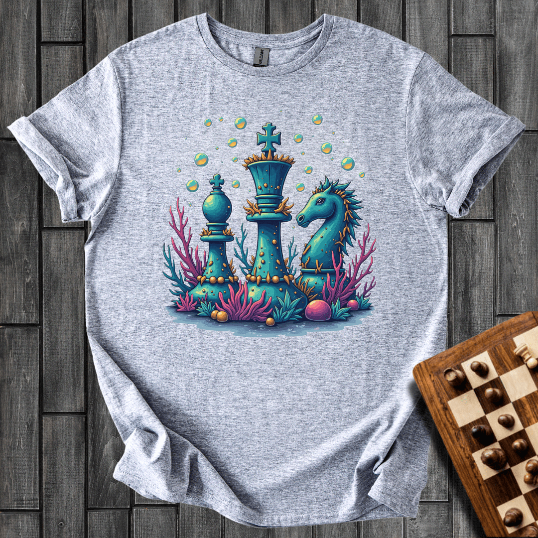 Coral Crowned King Chess T-Shirt