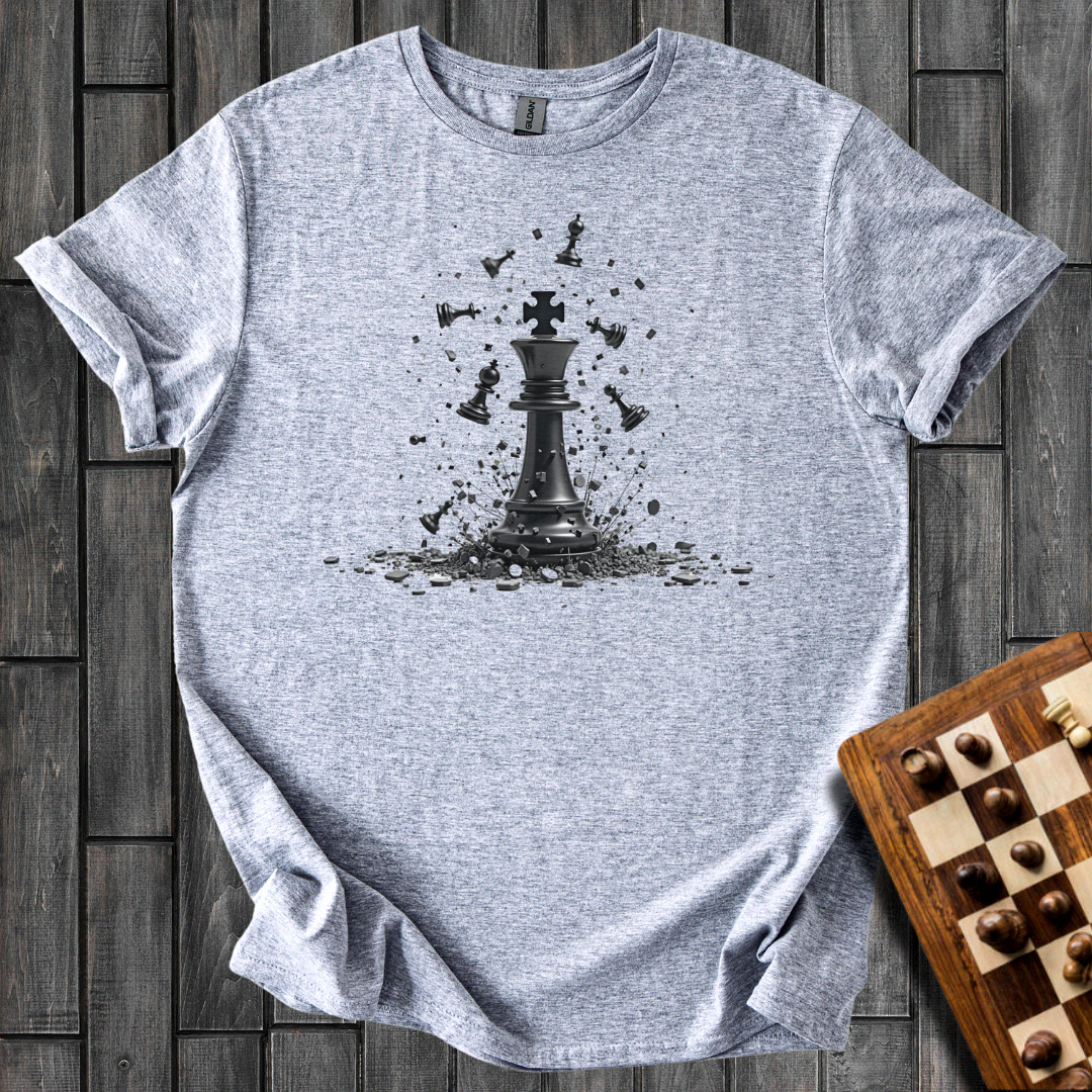 Explosion in Black Chess T-Shirt