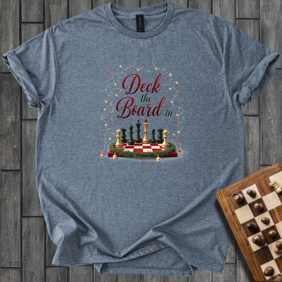 Deck the Board in Christmas Style Chess T-Shirt