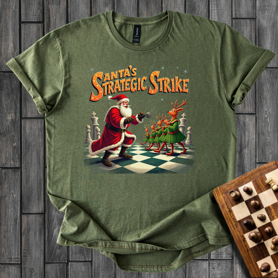 The Strategic Santa Strike Chess T-Shirt