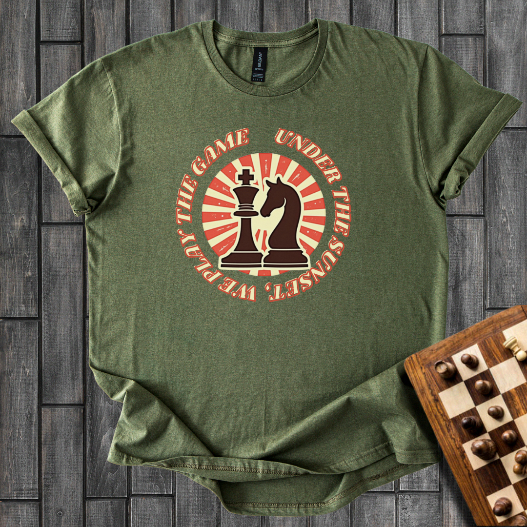 Sunset Game Chess T-Shirt