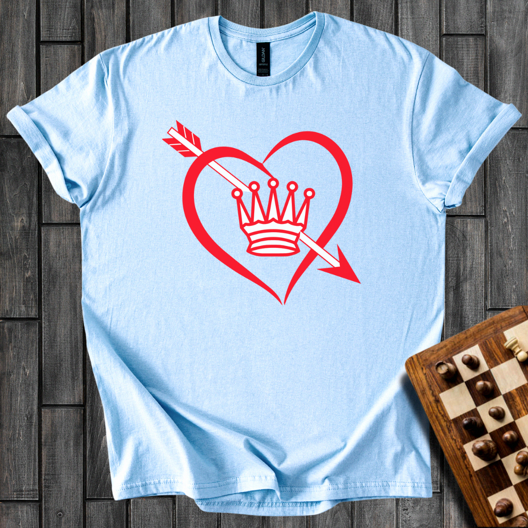 Queen In a Heart Chess T-Shirt