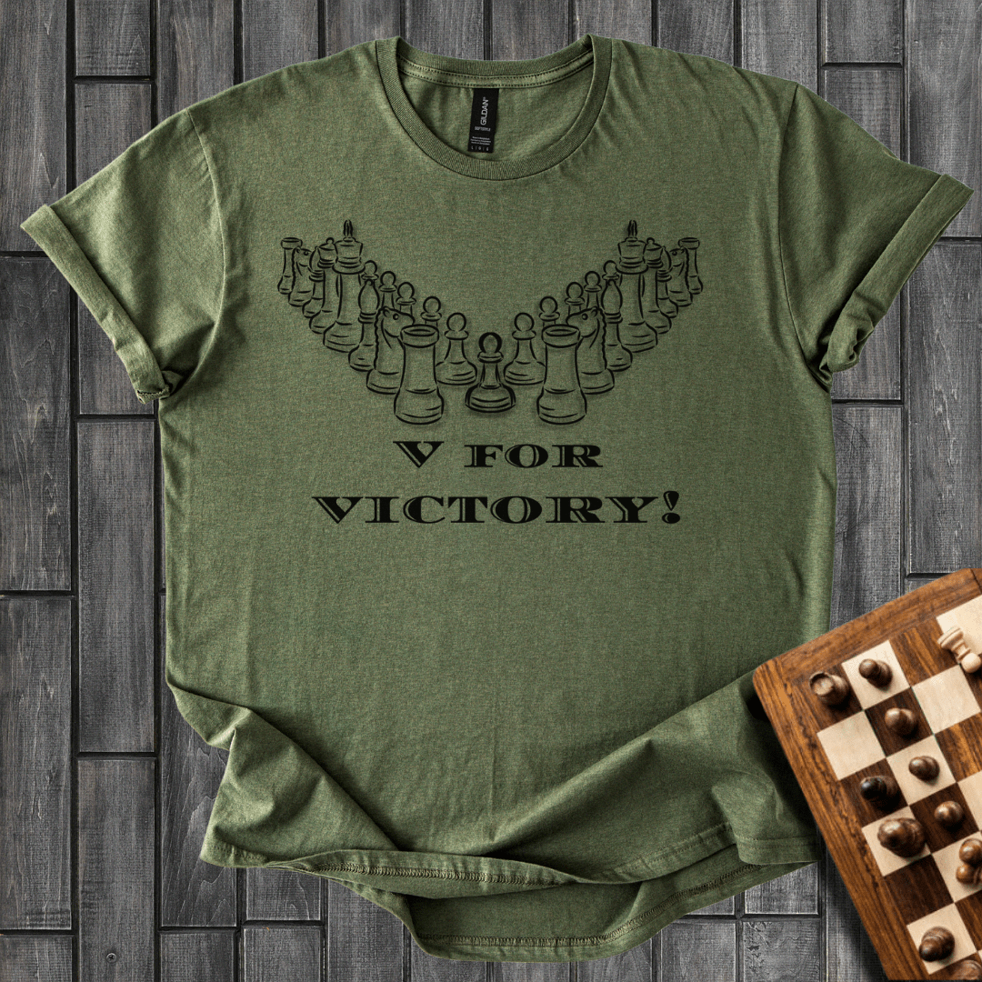 V for Victory Chess T-Shirt