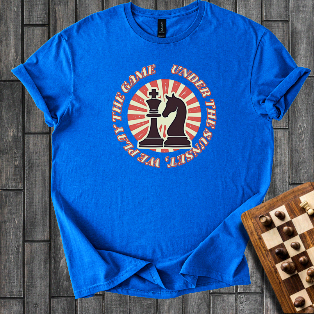 Sunset Game Chess T-Shirt