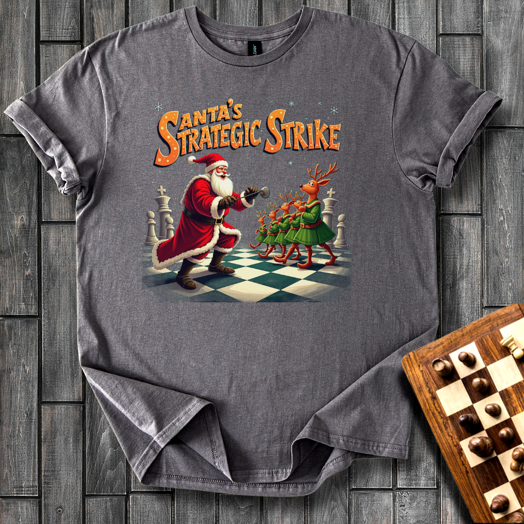 The Strategic Santa Strike Chess T-Shirt
