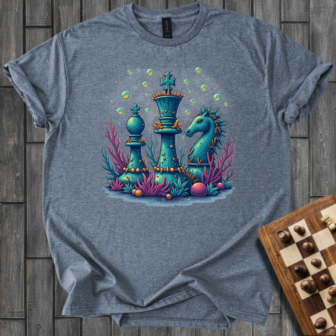 Coral Crowned King Chess T-Shirt