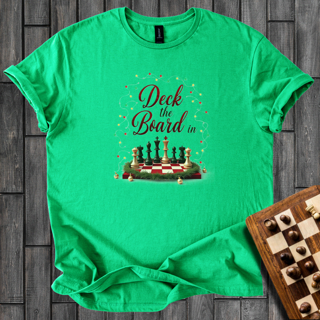 Deck the Board in Christmas Style Chess T-Shirt