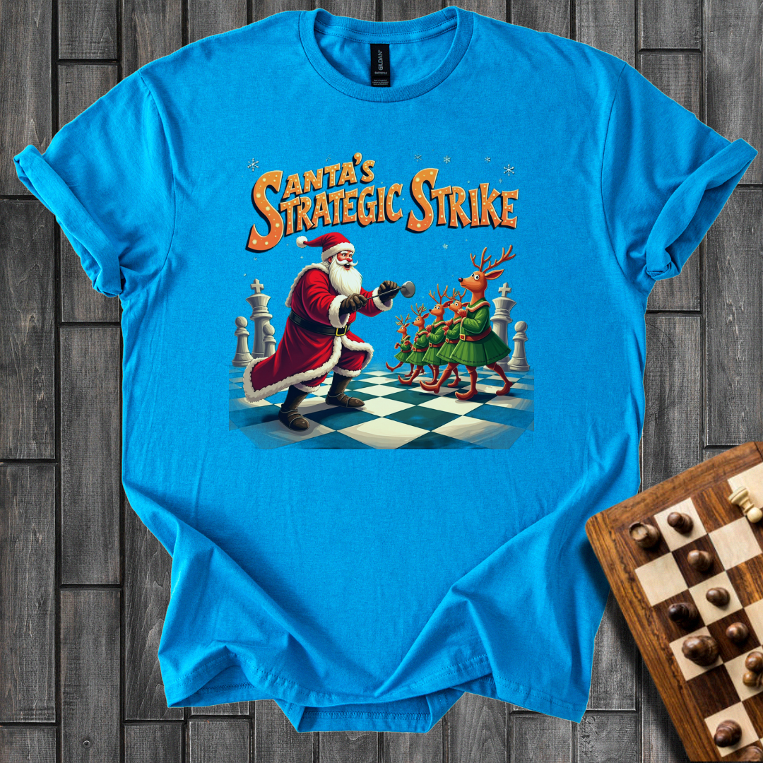 The Strategic Santa Strike Chess T-Shirt