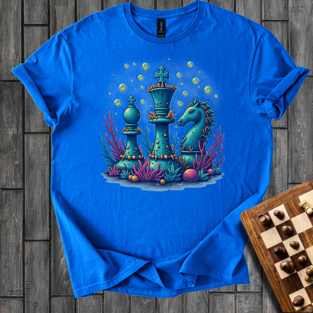 Coral Crowned King Chess T-Shirt