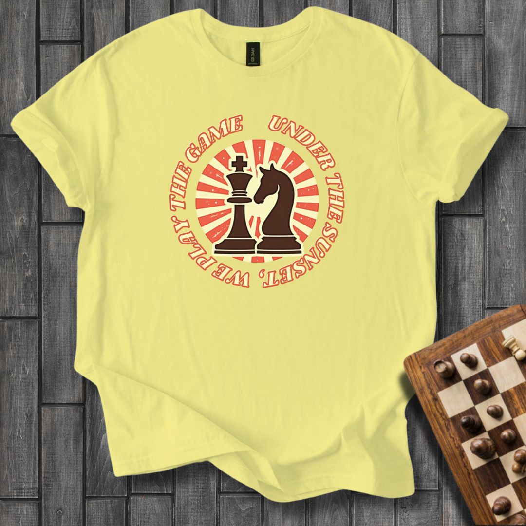 Sunset Game Chess T-Shirt