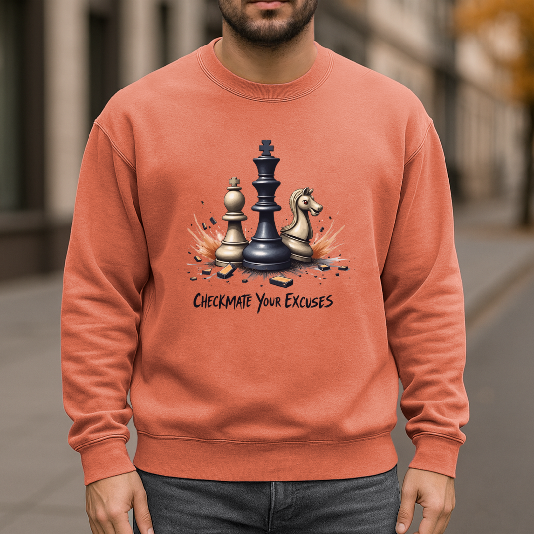 Checkmate Your Excuses Garment-Dyed Sweatshirt
