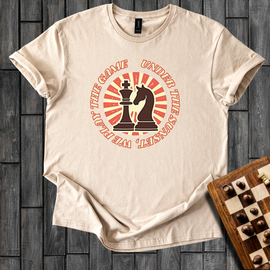 Sunset Game Chess T-Shirt