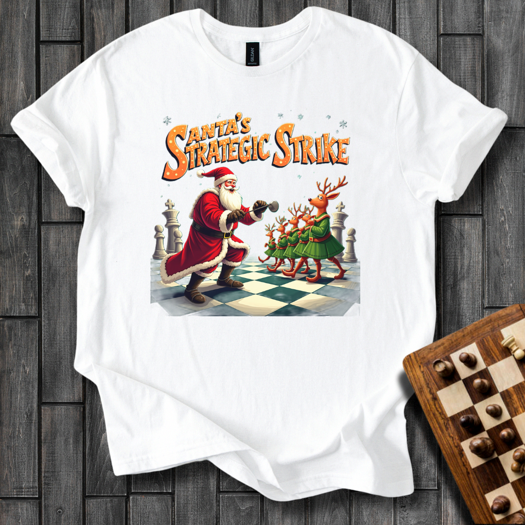 The Strategic Santa Strike Chess T-Shirt