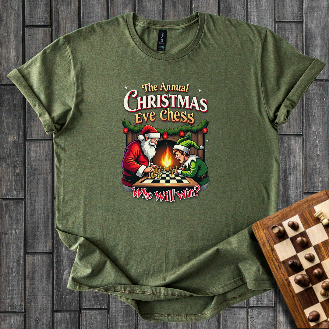 Santa vs. Elf: Chess Edition T-Shirt