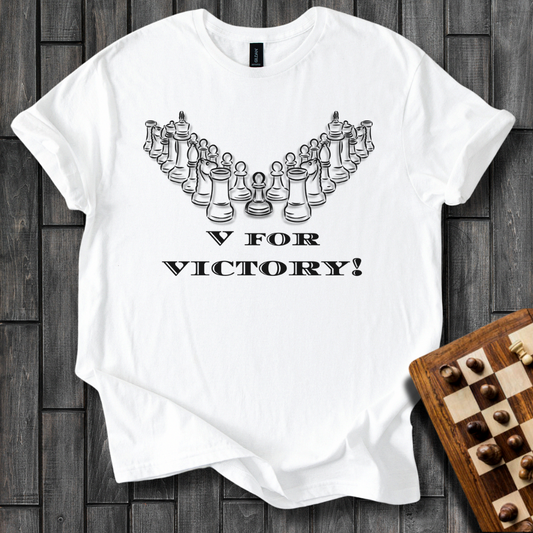 V for Victory Chess T-Shirt