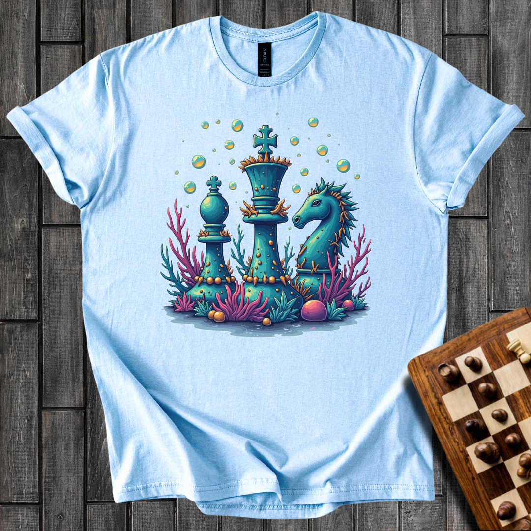 Coral Crowned King Chess T-Shirt