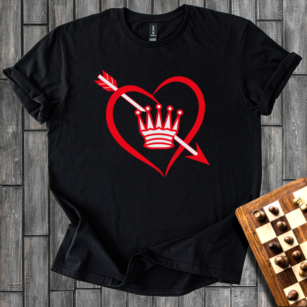 Queen In a Heart Chess T-Shirt
