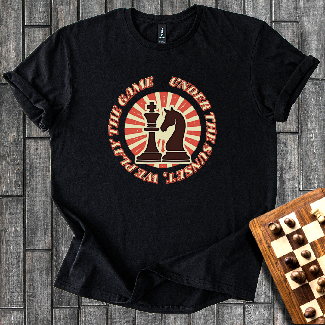 Sunset Game Chess T-Shirt