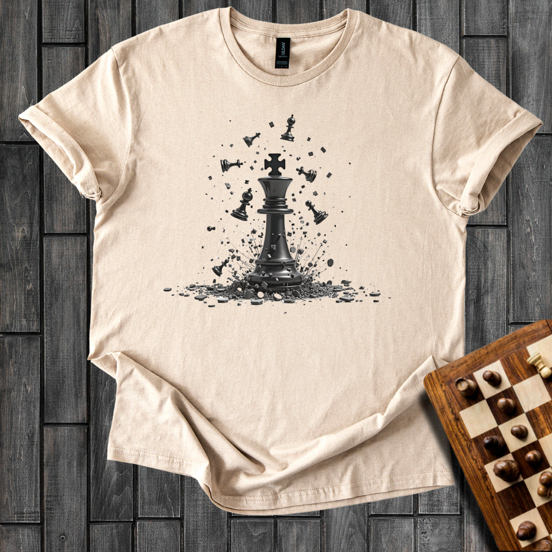 Explosion in Black Chess T-Shirt