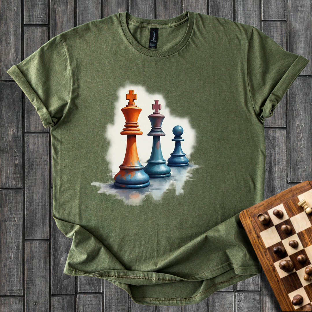 Grunge Elegance Chess T-Shirt