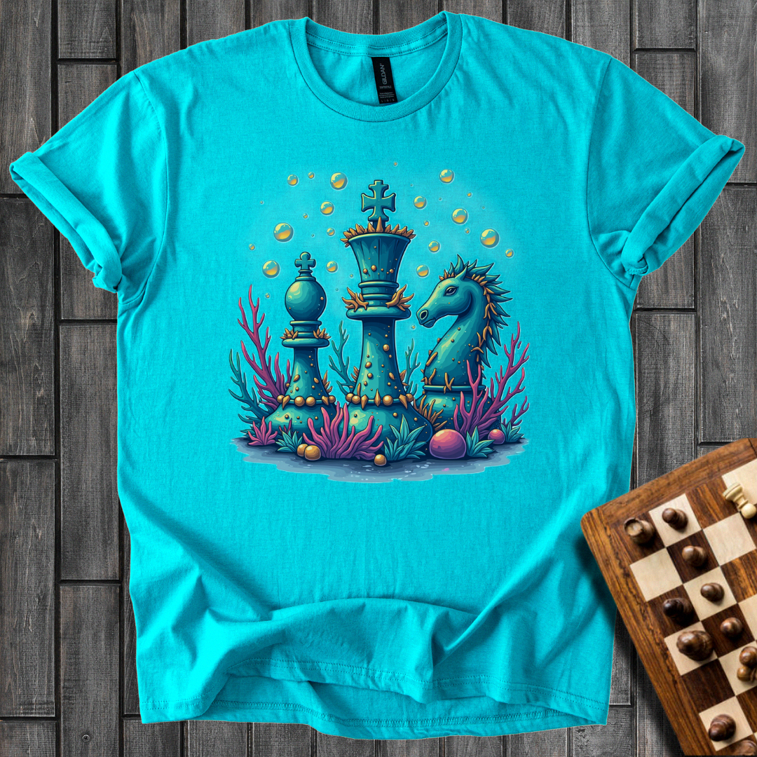 Coral Crowned King Chess T-Shirt