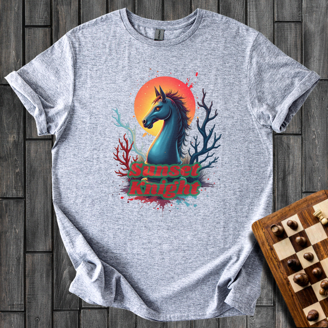 Sunset Knight Chess T-Shirt