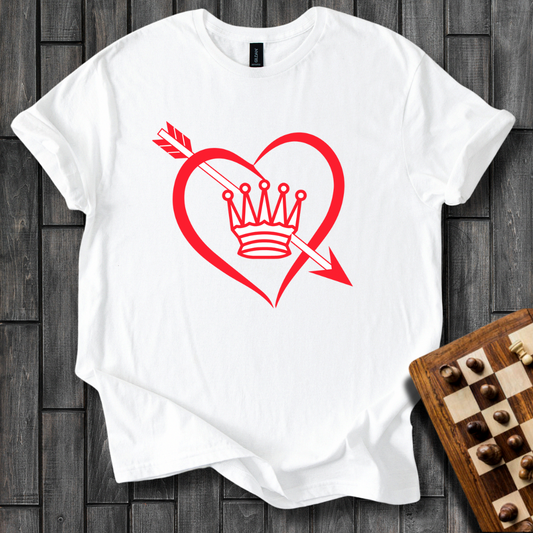 Queen In a Heart Chess T-Shirt
