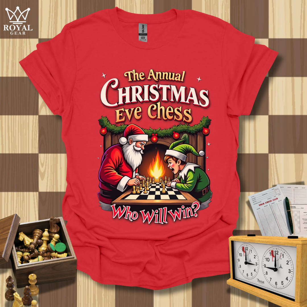 Santa vs. Elf: Chess Edition T-Shirt