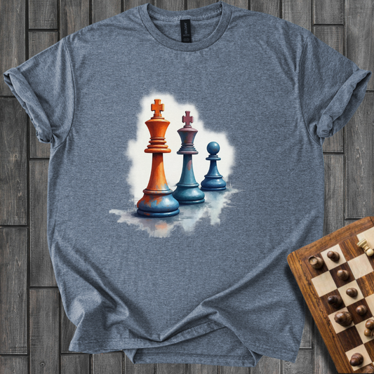 Grunge Elegance Chess T-Shirt