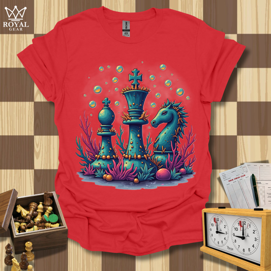 Coral Crowned King Chess T-Shirt