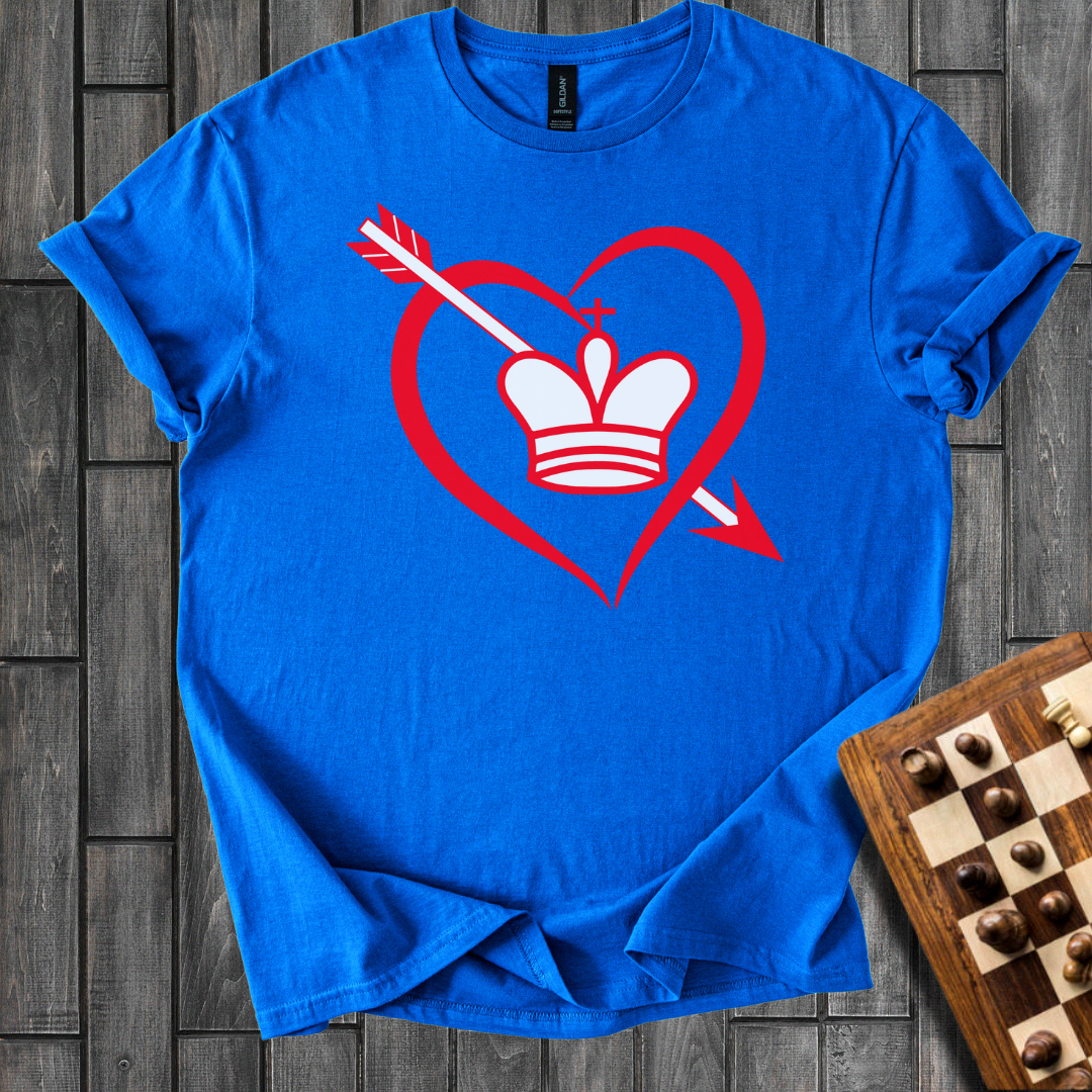 King In a Heart Chess T-Shirt