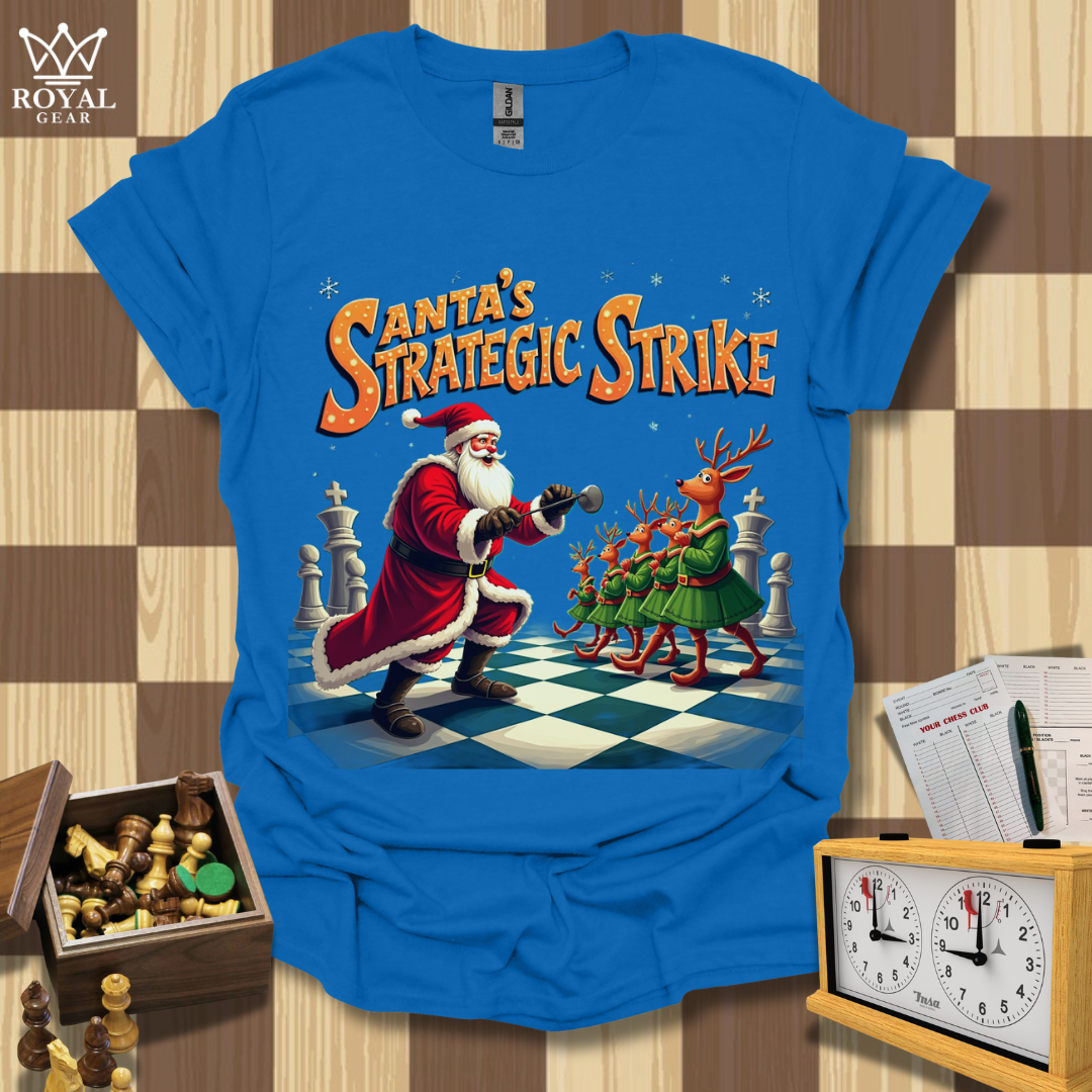 The Strategic Santa Strike Chess T-Shirt