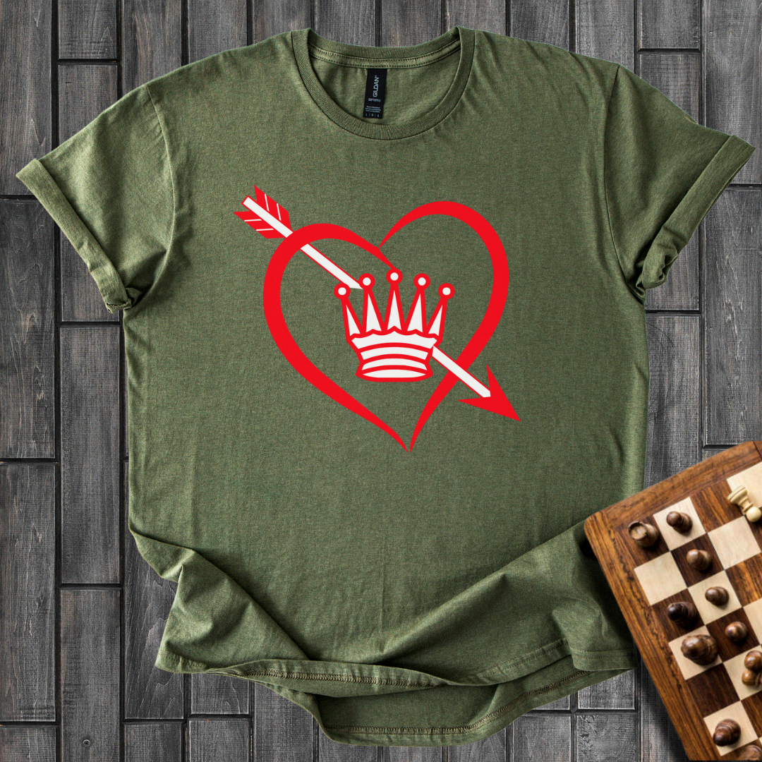 Queen In a Heart Chess T-Shirt