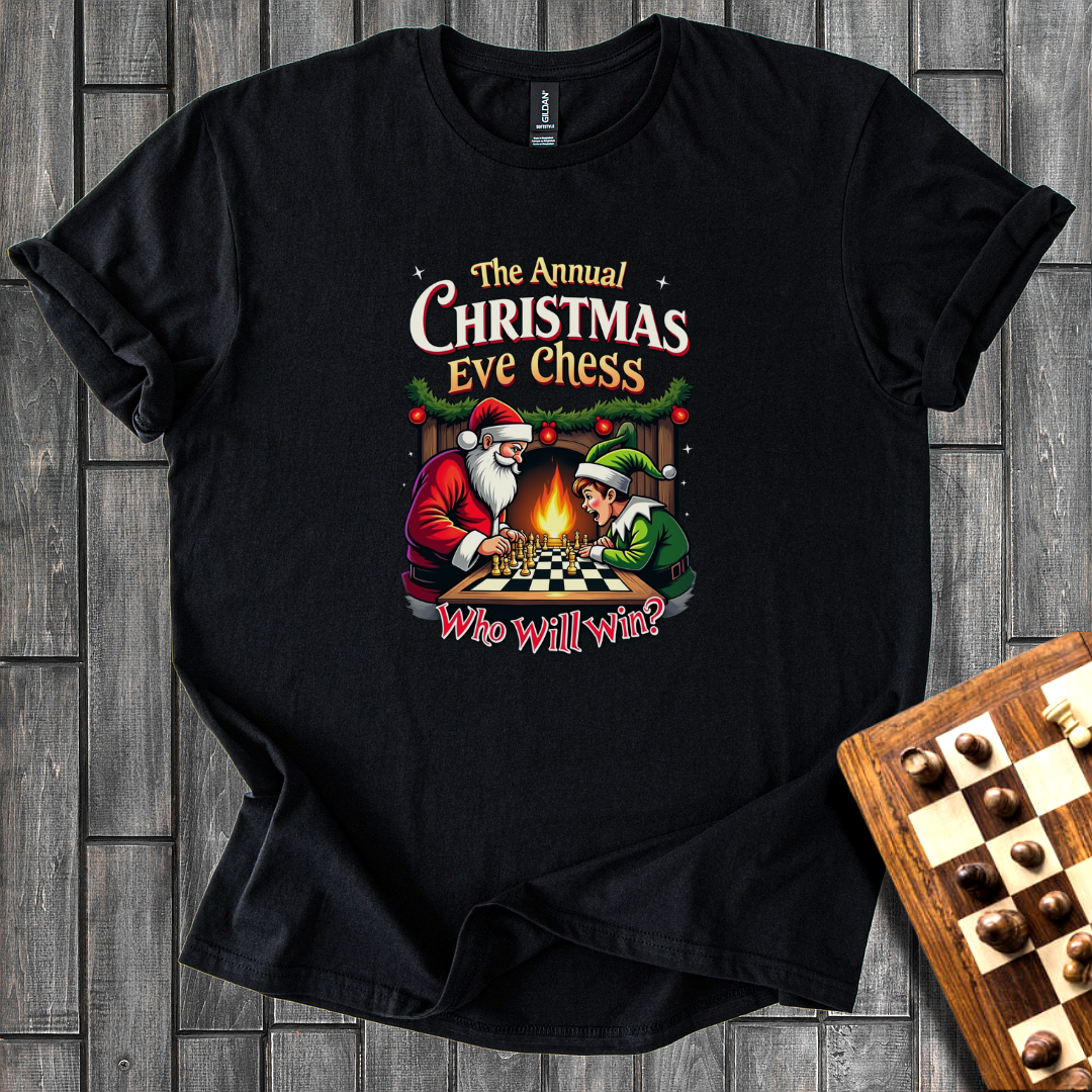 Santa vs. Elf: Chess Edition T-Shirt