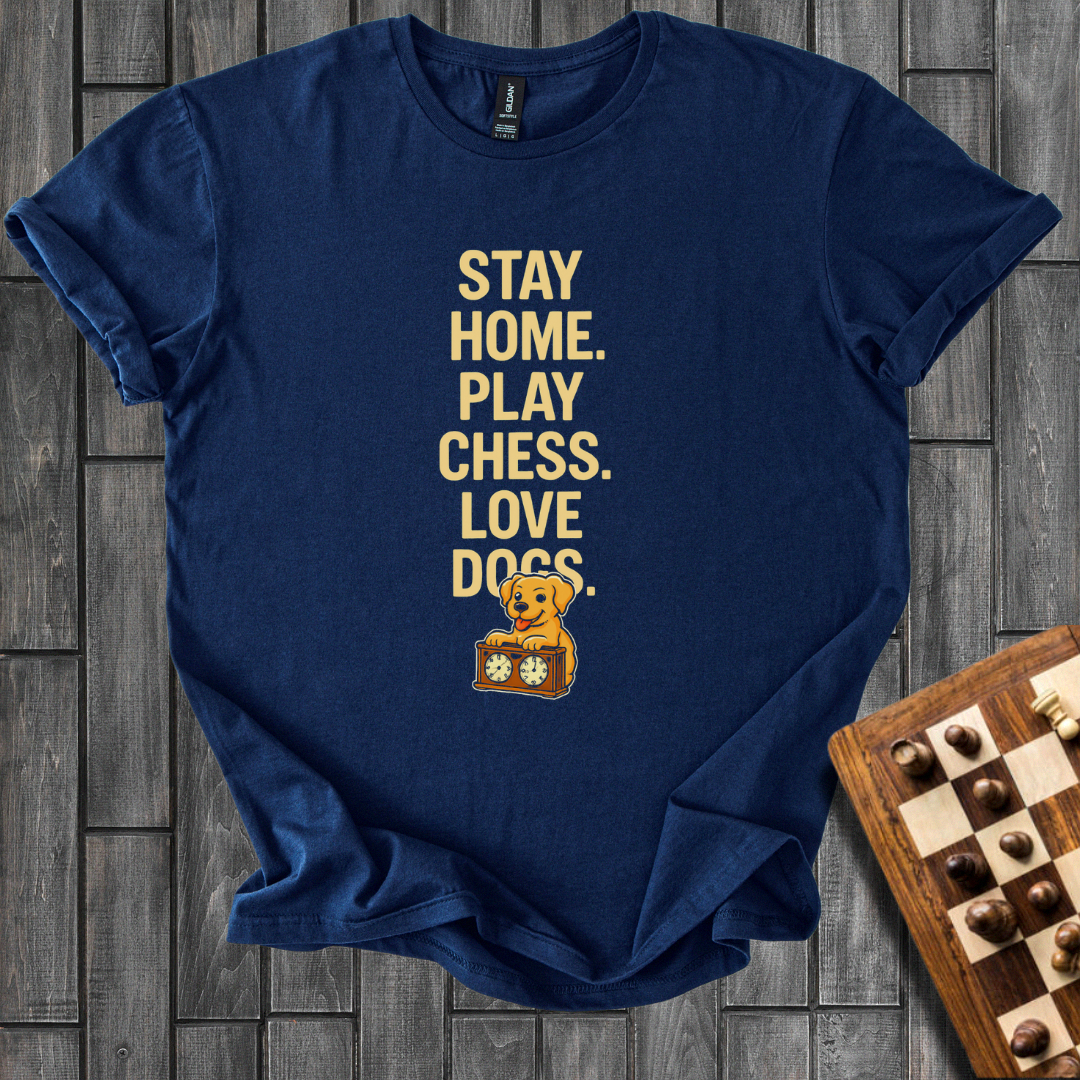 Stay Home. Play Chess. Love Dogs. T-Shirt