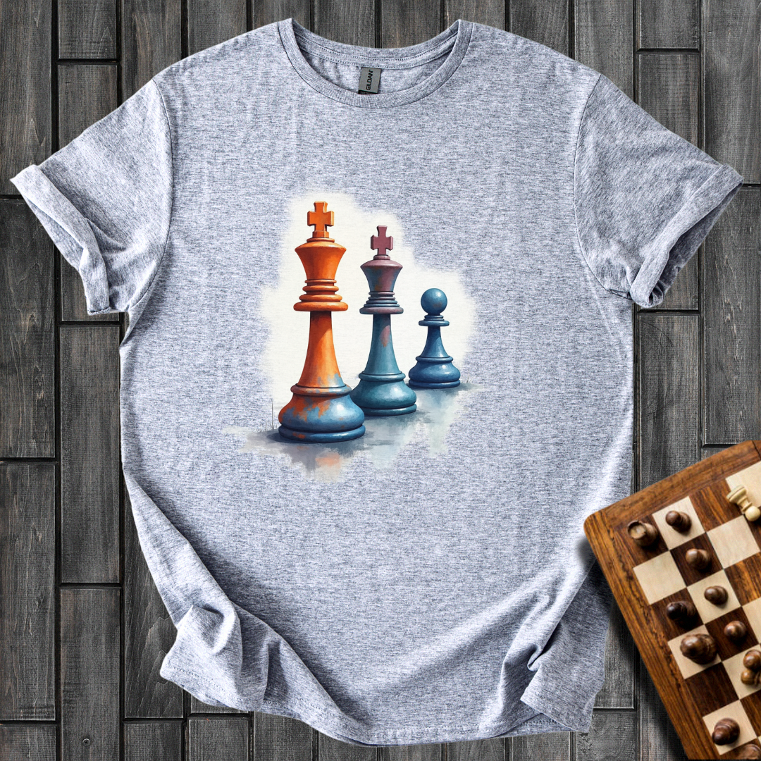Grunge Elegance Chess T-Shirt