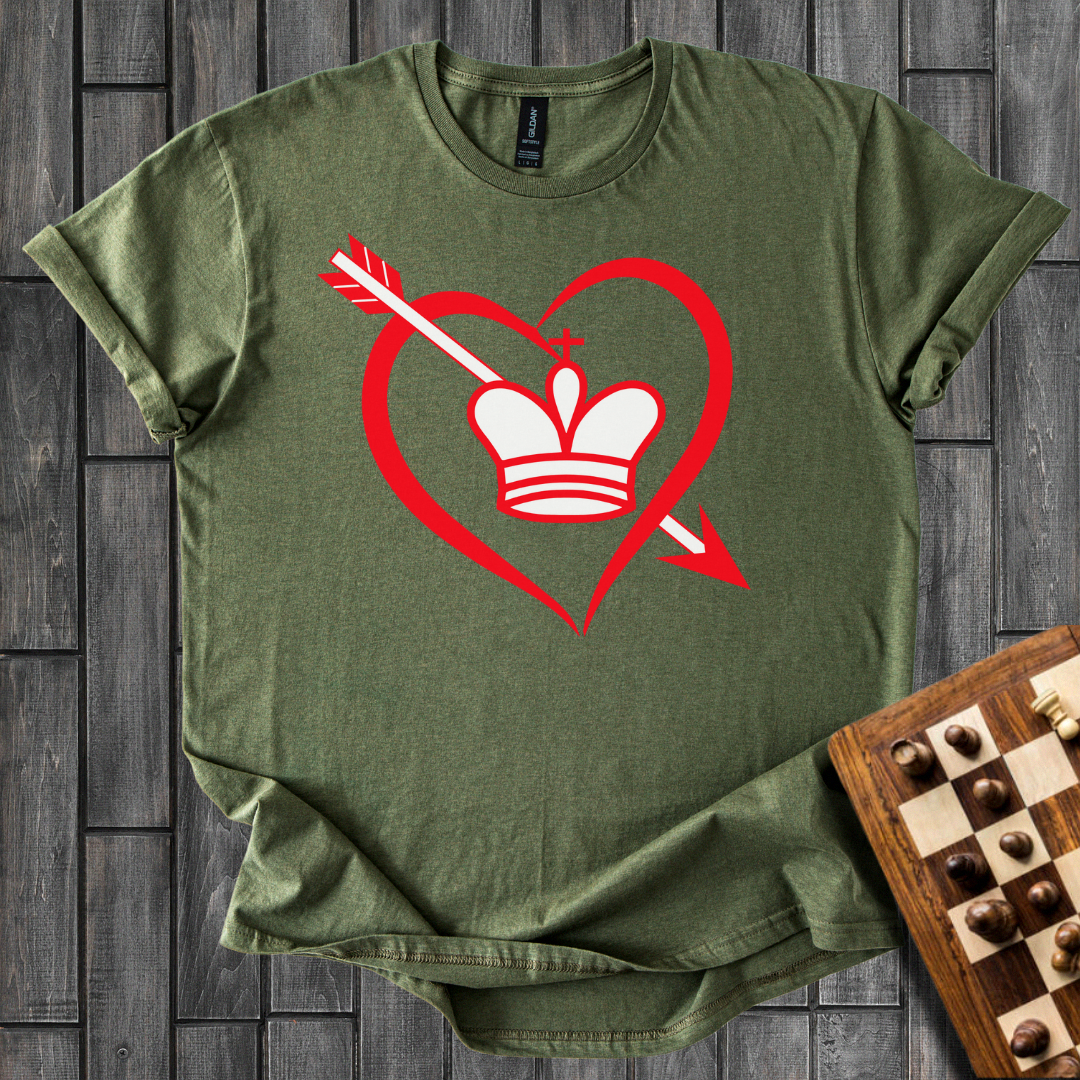King In a Heart Chess T-Shirt