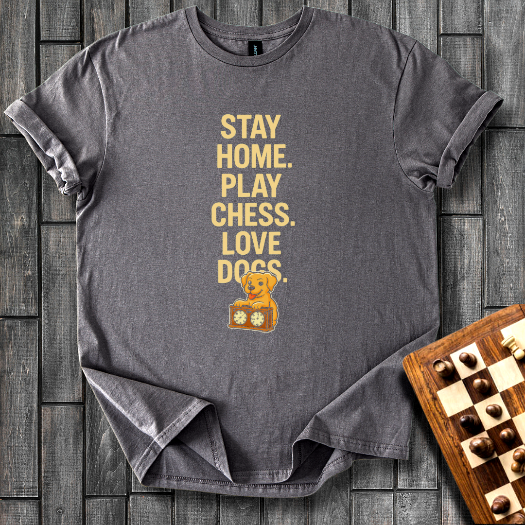 Stay Home. Play Chess. Love Dogs. T-Shirt