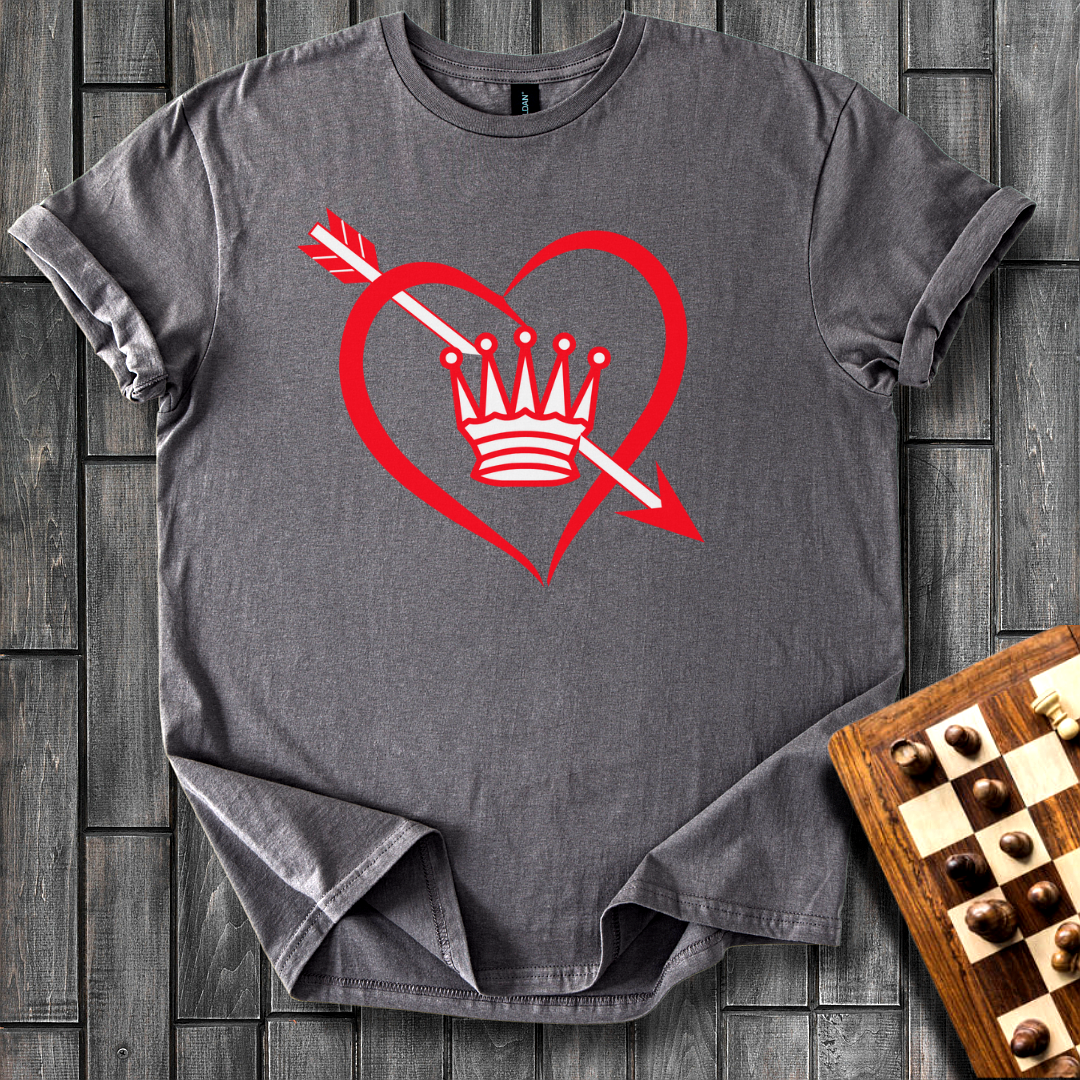 Queen In a Heart Chess T-Shirt