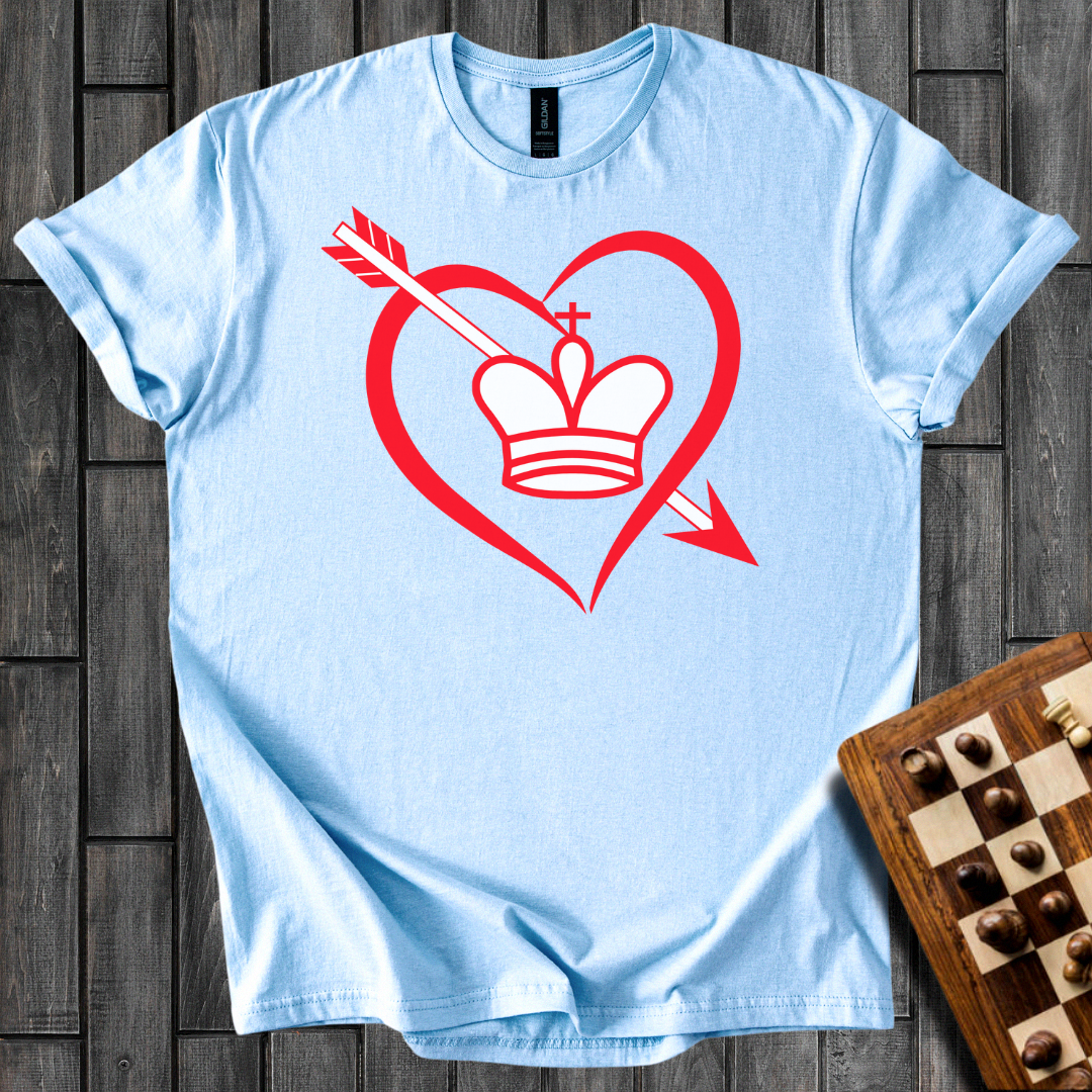 King In a Heart Chess T-Shirt