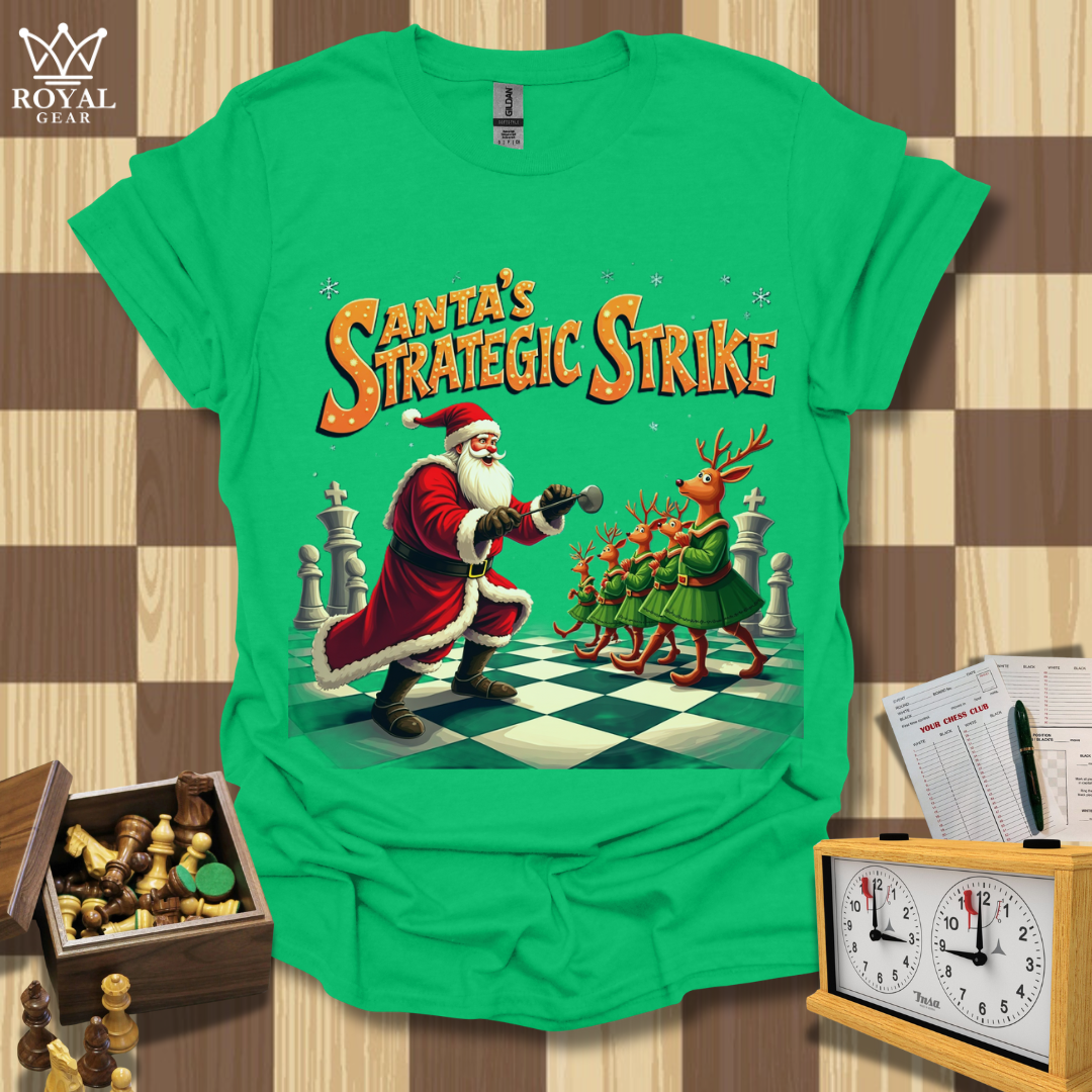 The Strategic Santa Strike Chess T-Shirt