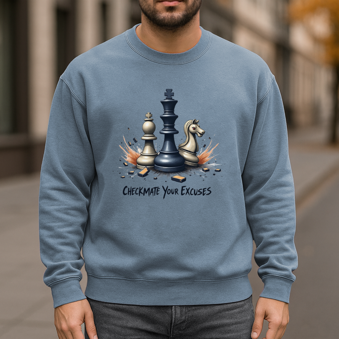 Checkmate Your Excuses Garment-Dyed Sweatshirt