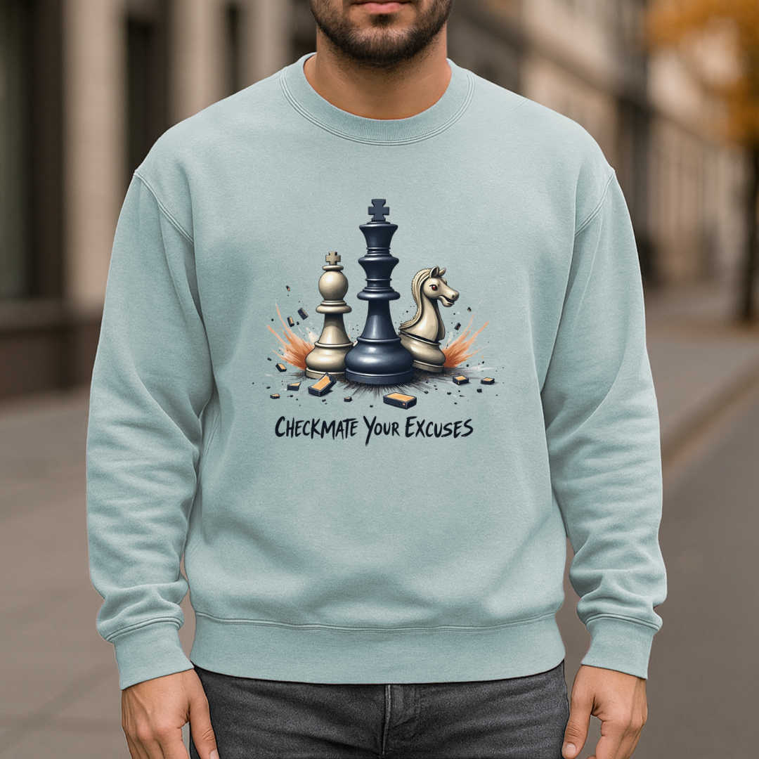Checkmate Your Excuses Garment-Dyed Sweatshirt