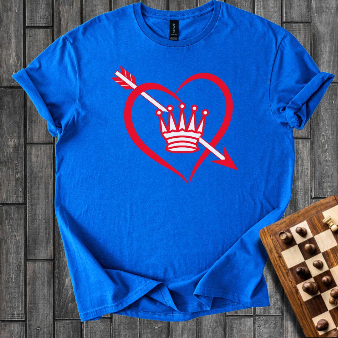 Queen In a Heart Chess T-Shirt
