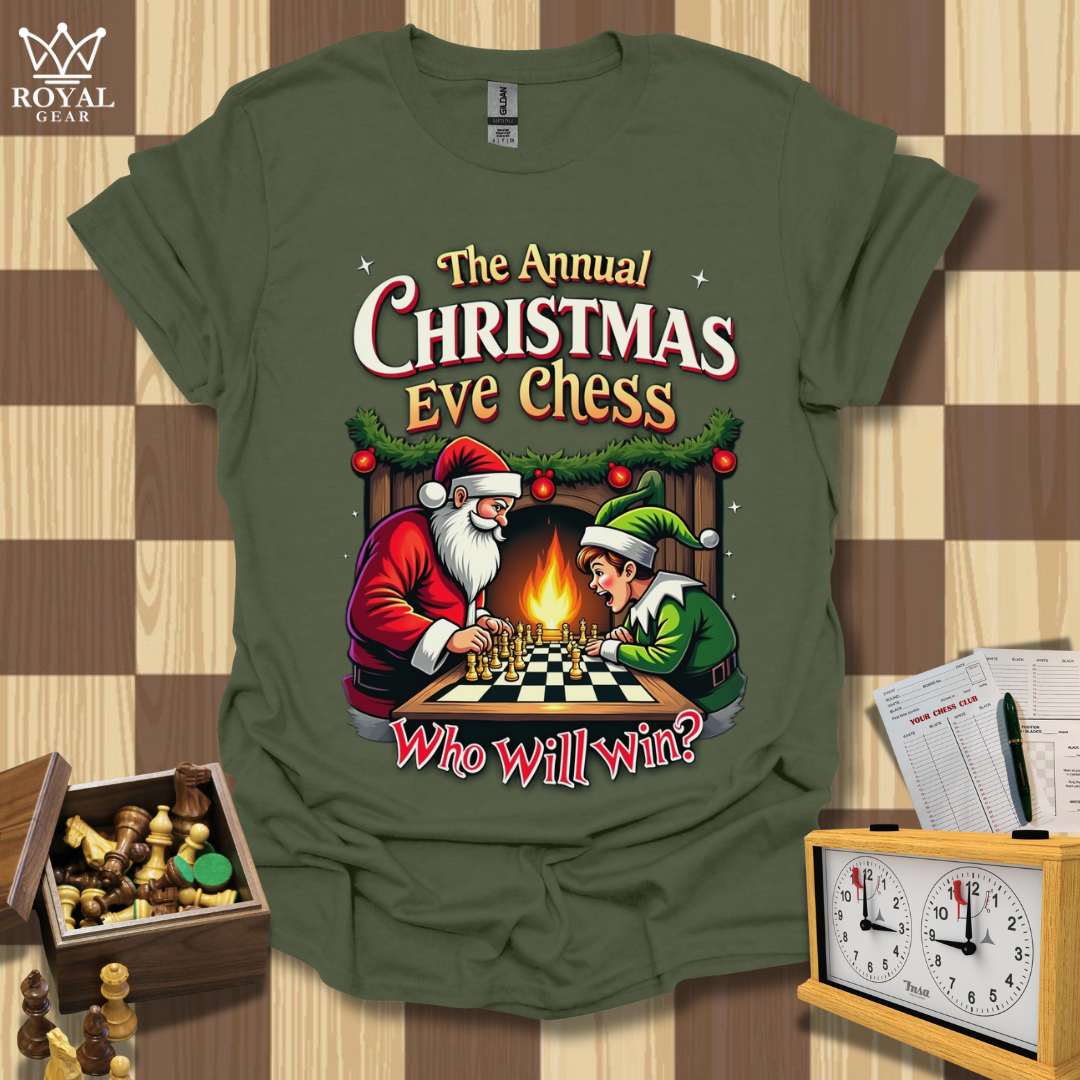 Santa vs. Elf: Chess Edition T-Shirt