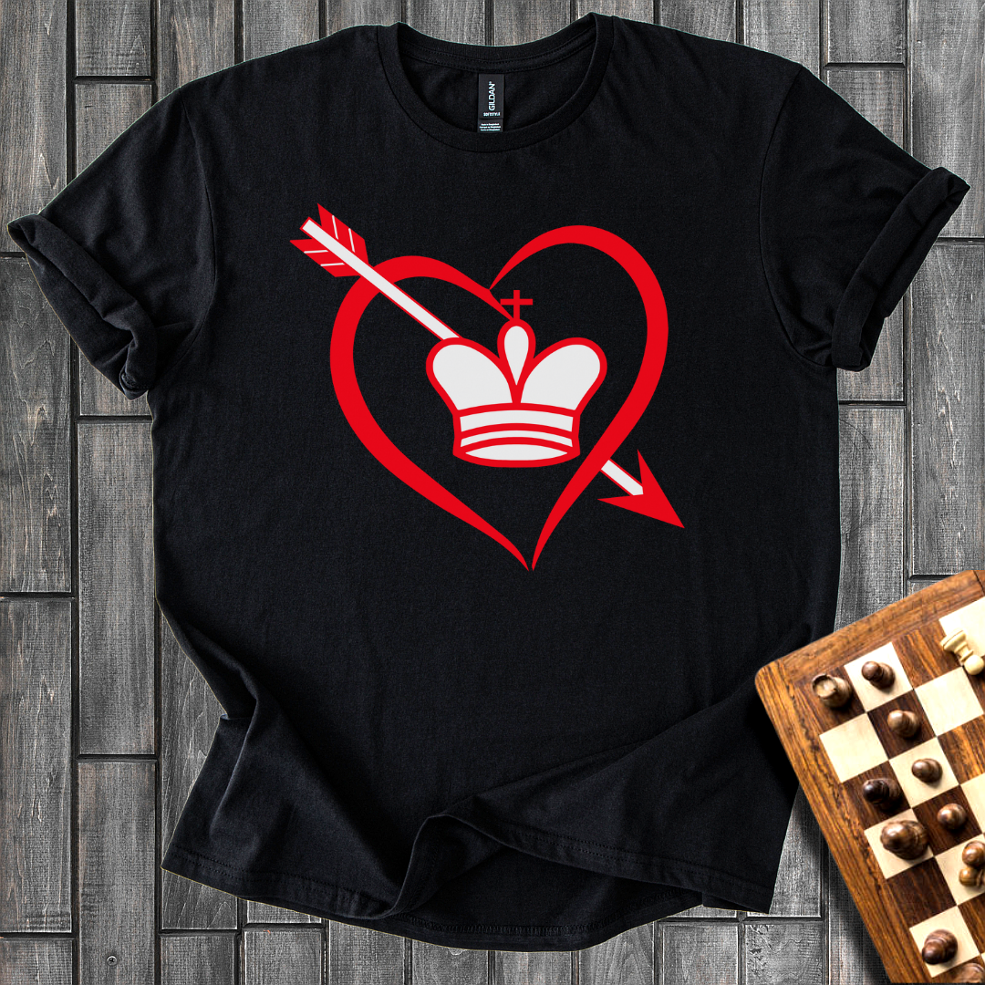 King In a Heart Chess T-Shirt